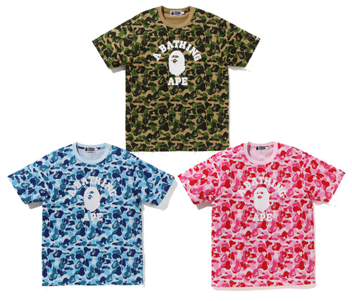 A BATHING APE ABC CAMO COLLEGE TEE