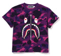 A BATHING APE LAdies' COLOR CAMO SHARK MINI TEE