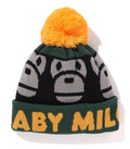 A BATHING APE BAPE KIDS SQUARE MILO POM POM KNIT CAP