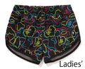 A BATHING APE Ladies' NEON CAMO JACQUARD TRACK SHORTS