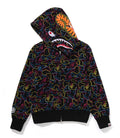 A BATHING APE Ladies' NEON CAMO SHARK FULL ZIP HOODIE