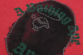 A BATHING APE GARMENT DYE RHINESTONE APE HEAD RELAXED FIT TEE