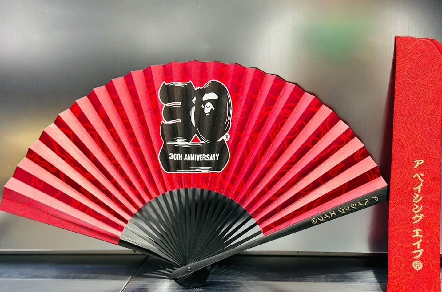 A BATHING APE BAPE 30TH ANNIV. JAPANESE FOLDING FAN