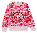 A BATHING APE Ladies' ABC CAMO SHARK CREWNECK SWEAT SHIRT