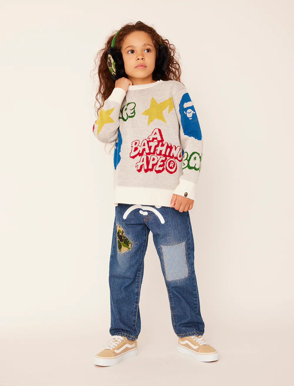 A BATHING APE BAPE KIDS BAPE GRAFFITI PATTERN KNIT – happyjagabee