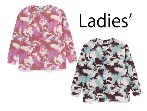 A BATHING APE Ladies' MAP CAMO L/S TEE