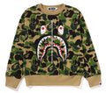 A BATHING APE Ladies' ABC CAMO SHARK CREWNECK SWEAT SHIRT