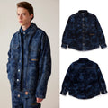 A BATHING APE FLORAL CAMO JACQUARD 13oz DENIM L/S SHIRTS