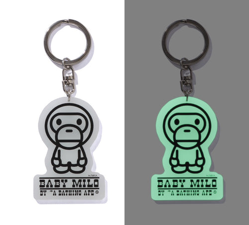 A BATHING APE GLOW IN THE DARK BABY MILO KEYCHAIN