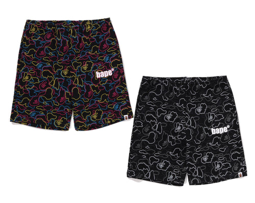 A BATHING APE NEON CAMO REGULAR FIT SWEAT SHORTS