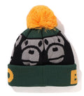 A BATHING APE BAPE KIDS SQUARE MILO POM POM KNIT CAP