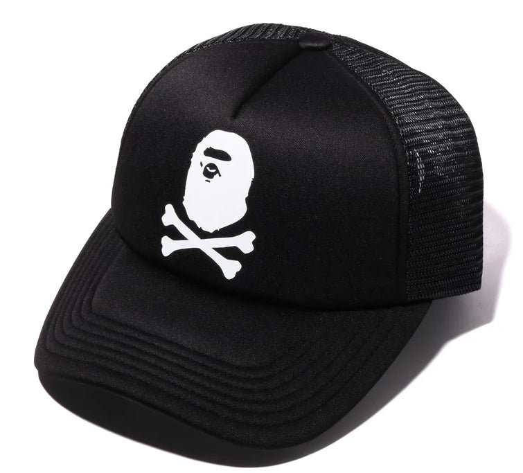 A BATHING APE CROSSBONE MESH CAP