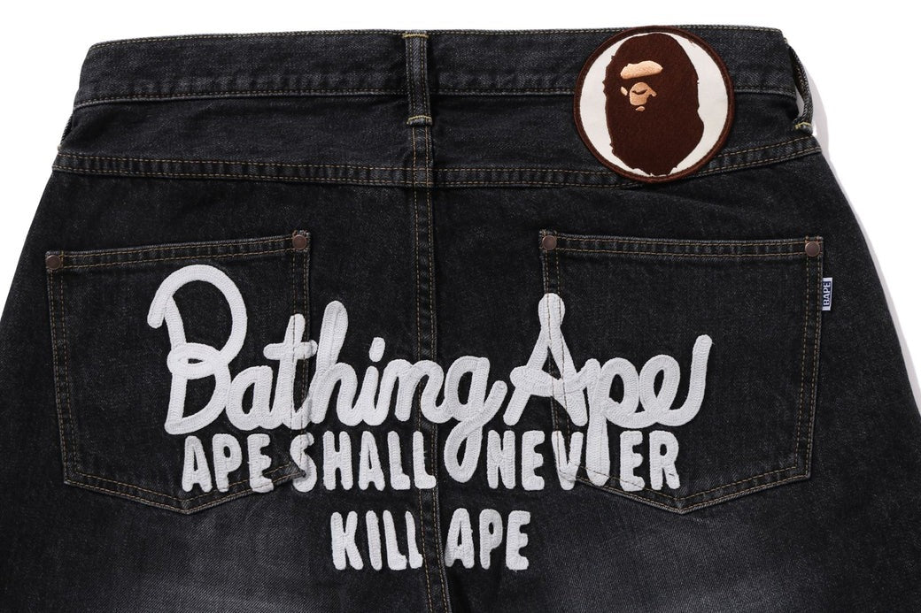 A BATHING APE BAPE CHAMPION DENIM PANTS