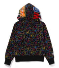 A BATHING APE Ladies' NEON CAMO SHARK FULL ZIP HOODIE