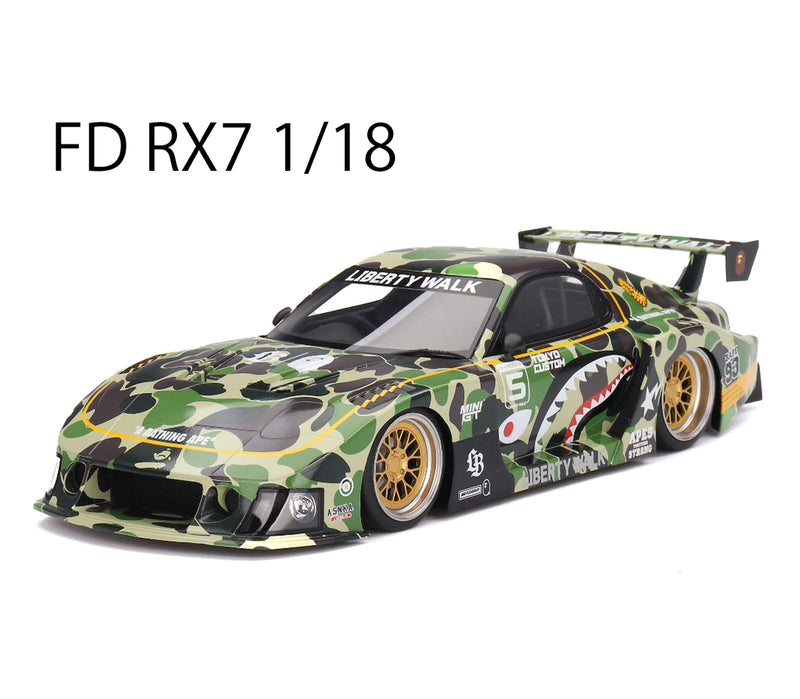 A BATHING APE BAPE x LBWK MINI GT ABC CAMO FD RX7 1/18