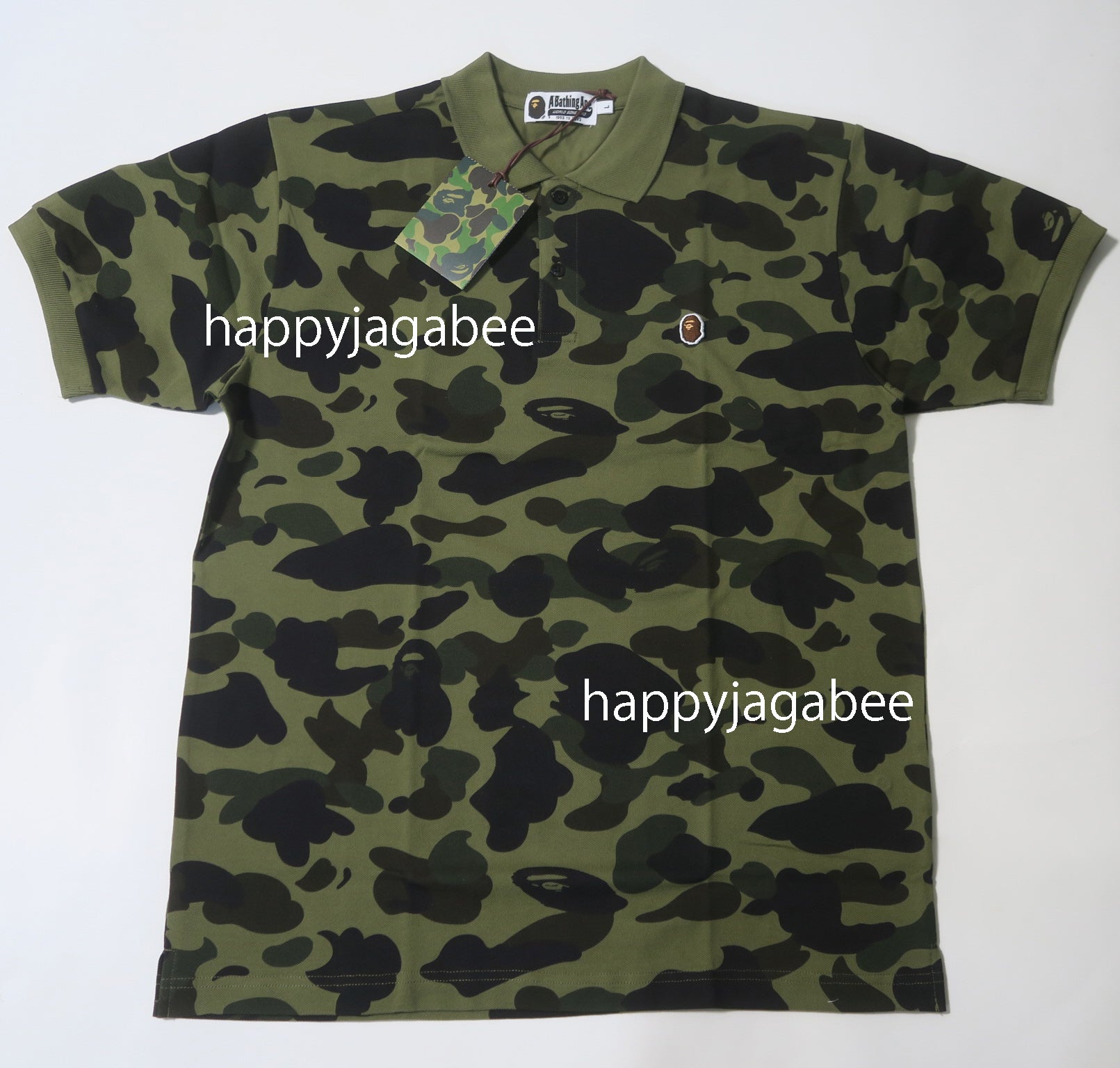 A BATHING APE 1ST CAMO ONE POINT RELAXED POLO