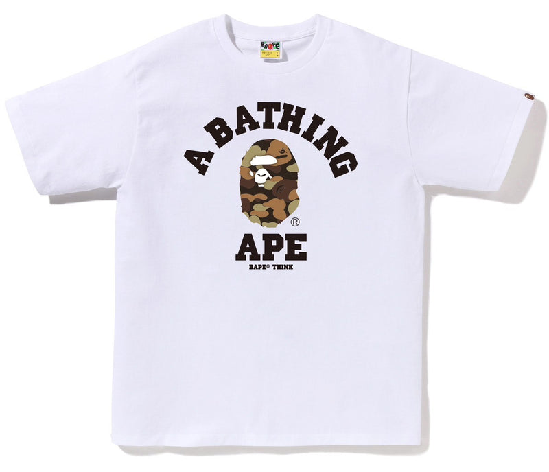 A BATHING APE JAPAN LIMITED COLLECTION BAPE STORE THINK CAMO COLLEGE TEE