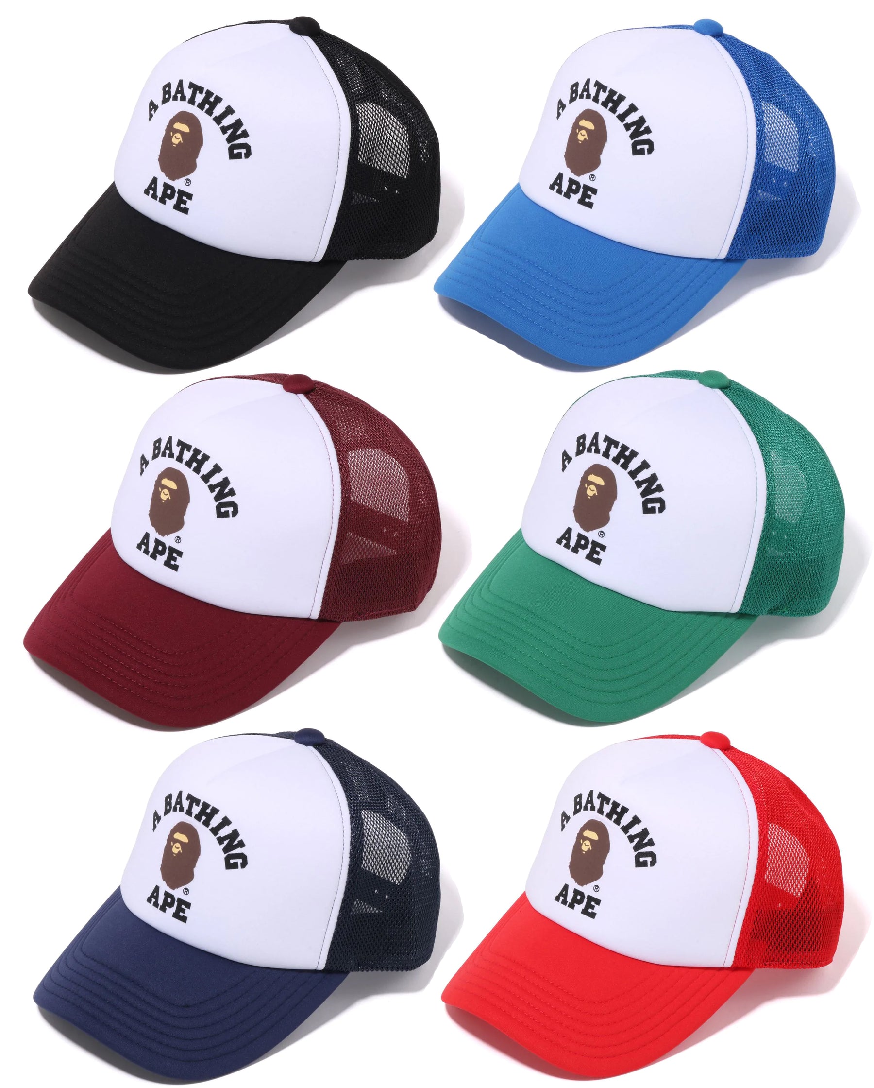 A BATHING APE COLLEGE MESH CAP