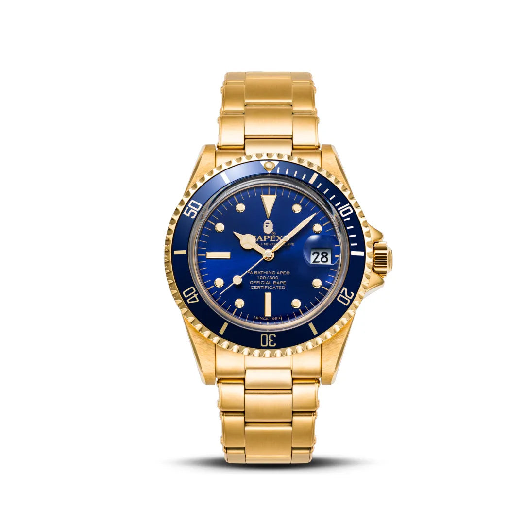 A BATHING APE CLASSIC TYPE-1 BAPEX Self-Winding Watch Blue