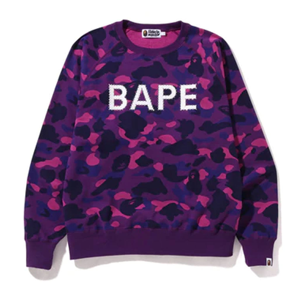 ブランドのギフト a bathing ape BAPEロゴ スワロフスキーロンT紫camo