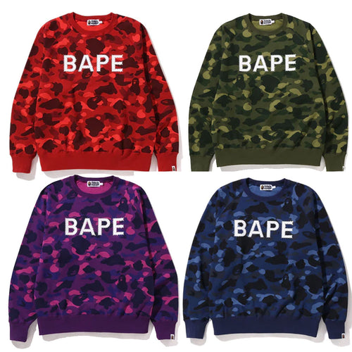 A BATHING APE COLOR CAMO CRYSTAL STONE RELAXED FIT CREWNECK