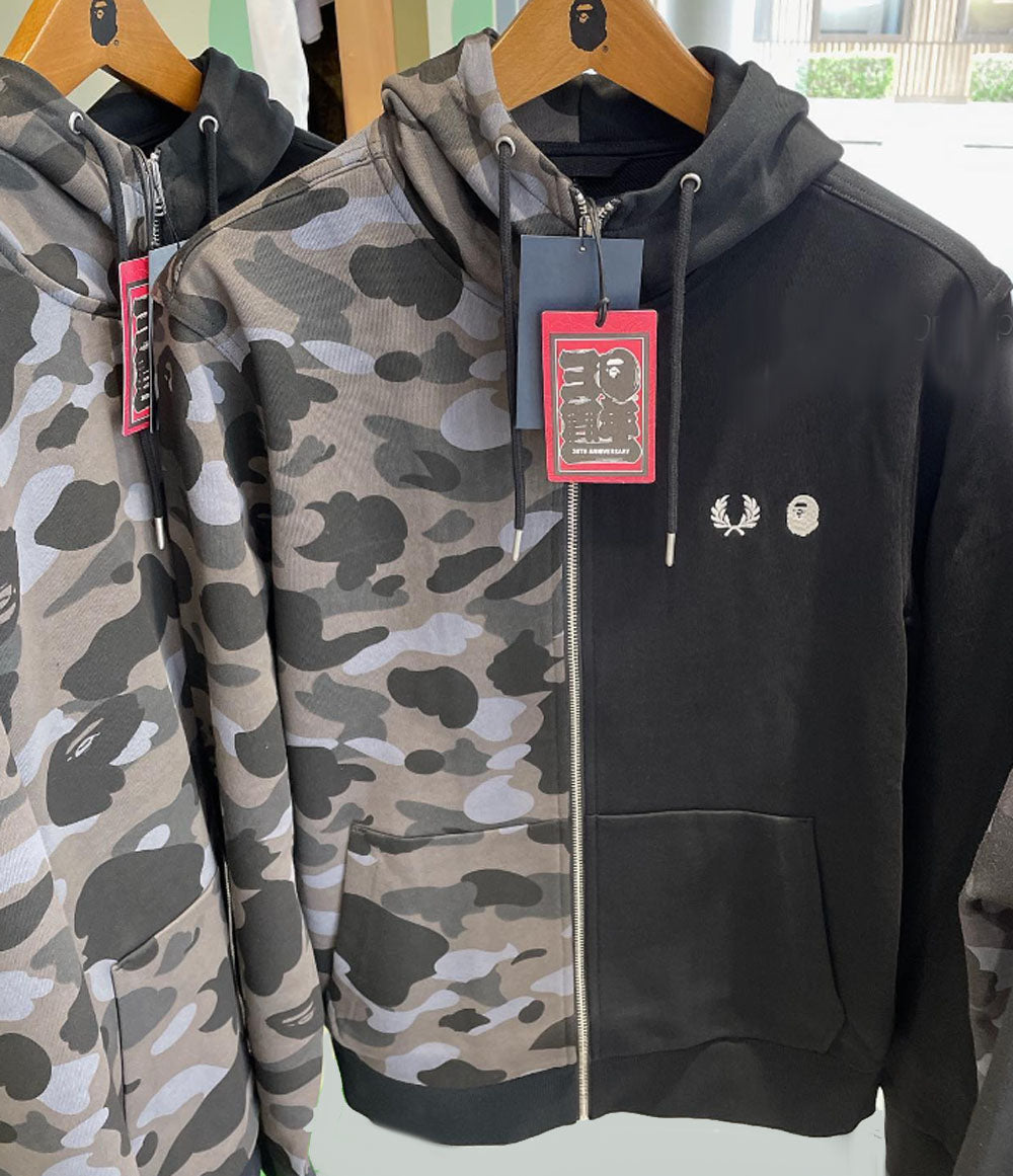 A BATHING APE Fred Perry x BAPE COLOR CAMO ZIP HOODIE