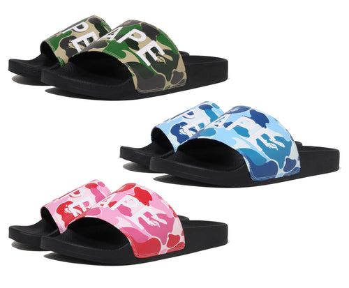 A BATHING APE ABC CAMO SLIDE SANDALS