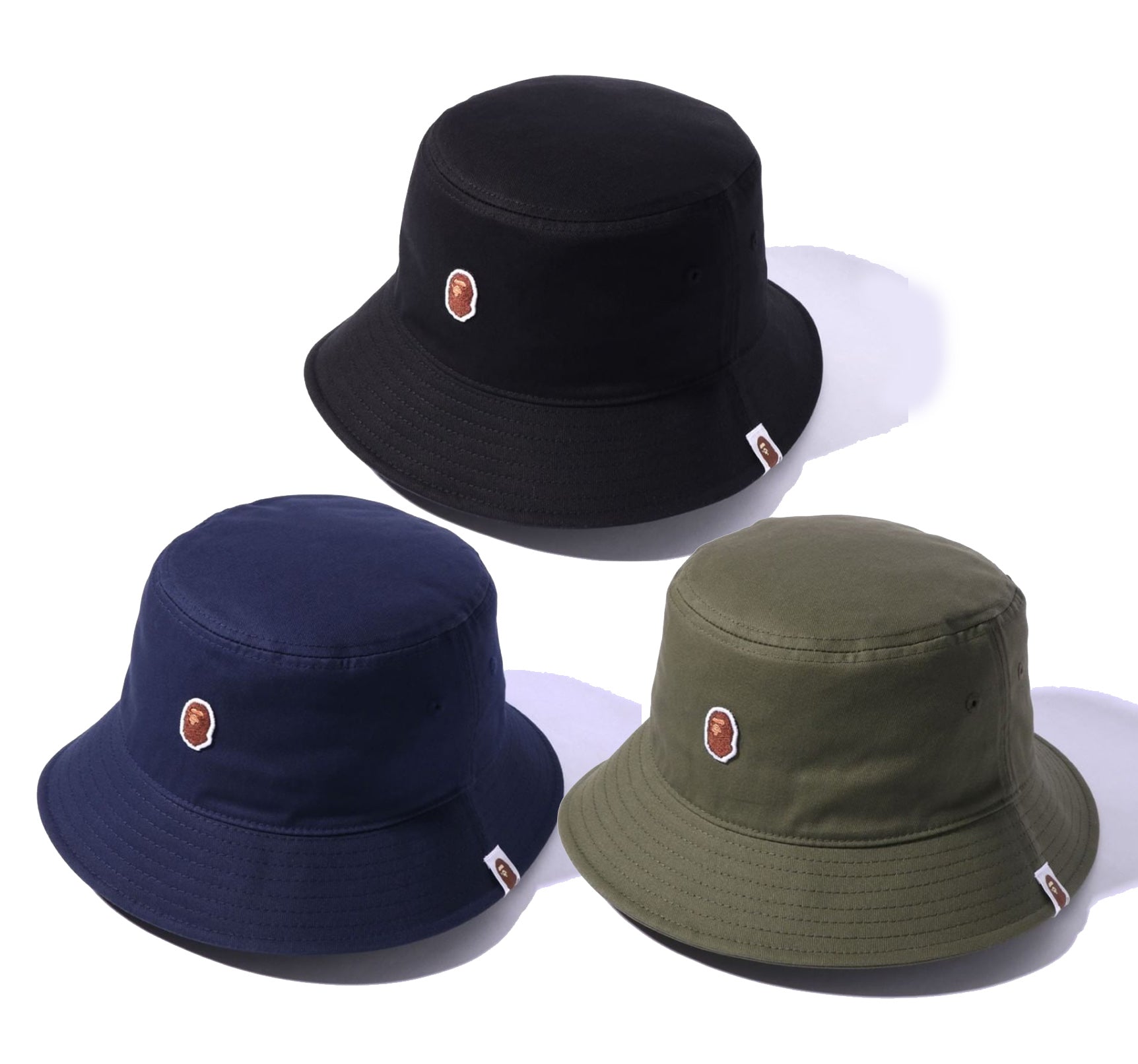 A BATHING APE APE HEAD ONE POINT BUCKET HAT