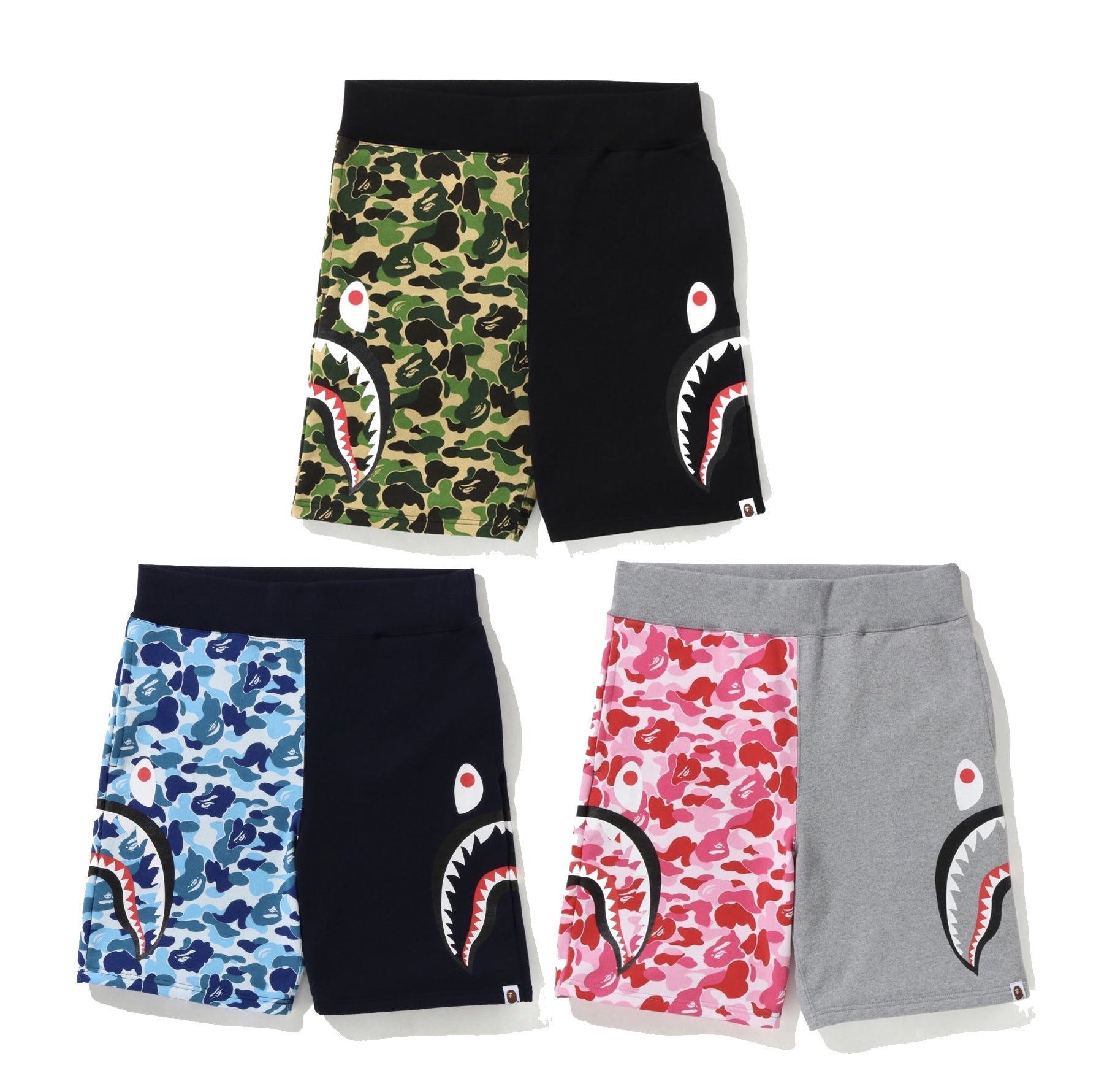 A BATHING APE ABC CAMO SIDE SHARK SWEAT SHORTS – happyjagabee store