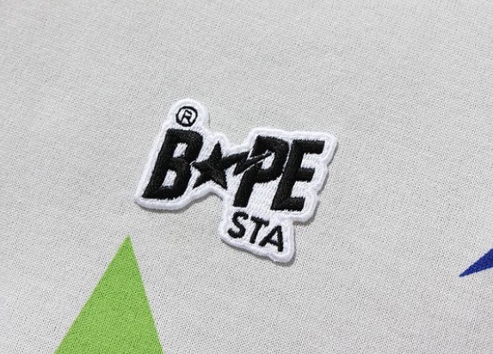 A BATHING APE STA PATTERN RELAXED FIT L/S TEE