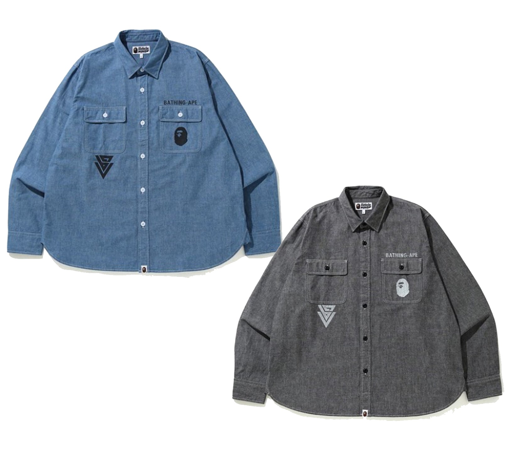 A BATHING APE CHAMBRAY RELAXED SHIRT