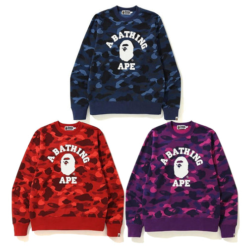 A BATHING APE COLOR CAMO COLLEGE CREWNECK - happyjagabee store