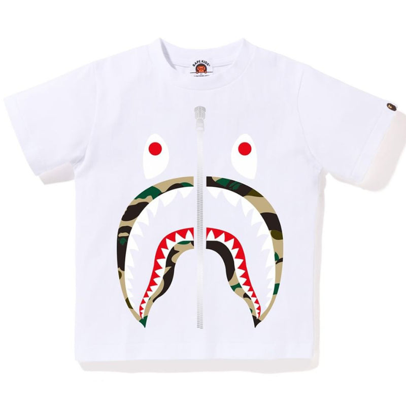 A BATHING APE BAPE KIDS 1ST CAMO SHARK TEE