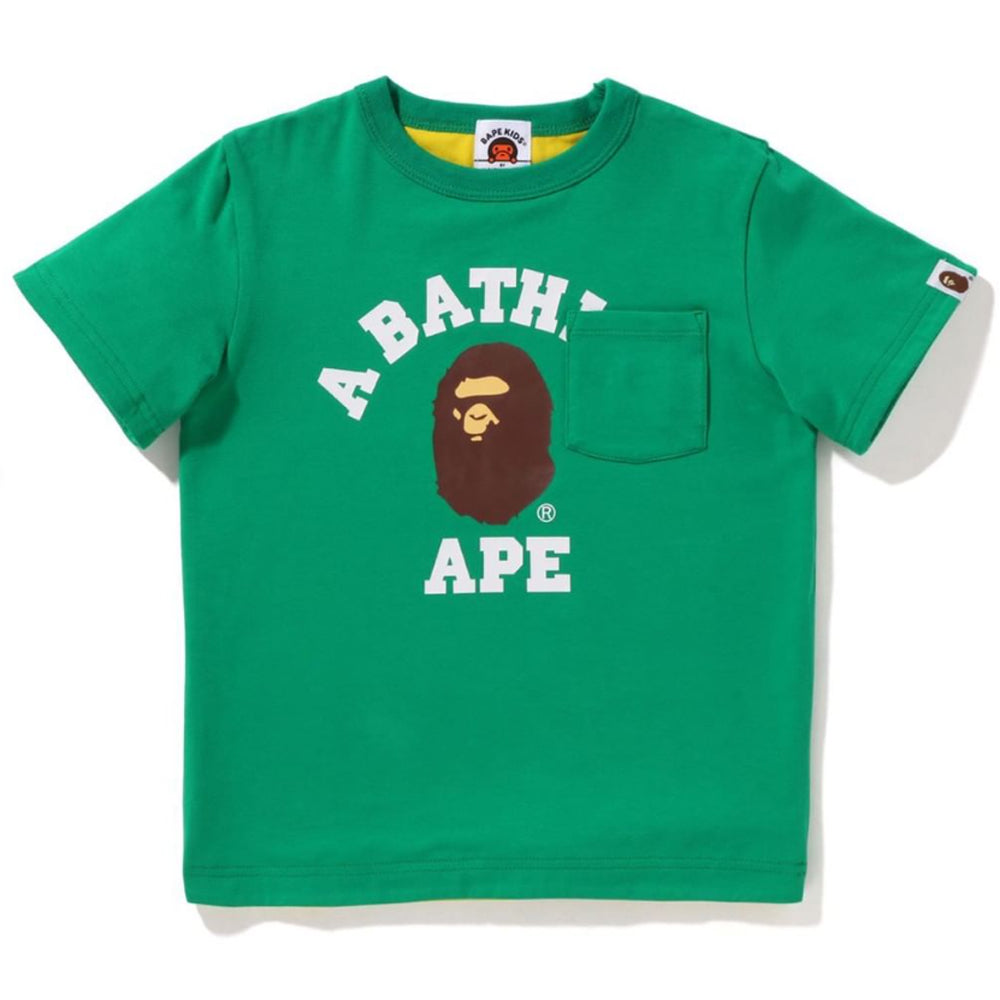 A BATHING APE BAPE KIDS BABY MILO COLLEGE REVERSIBLE TEE