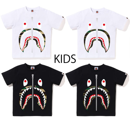 A BATHING APE BAPE KIDS 1ST CAMO SHARK TEE