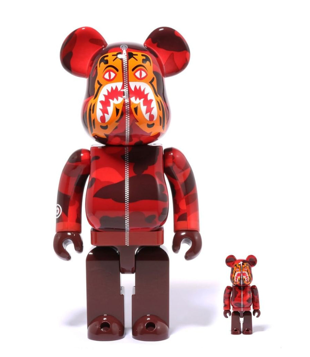 A BATHING APE BE@RBRICK x BAPE COLOR CAMO TIGER 100% & 400% Set of