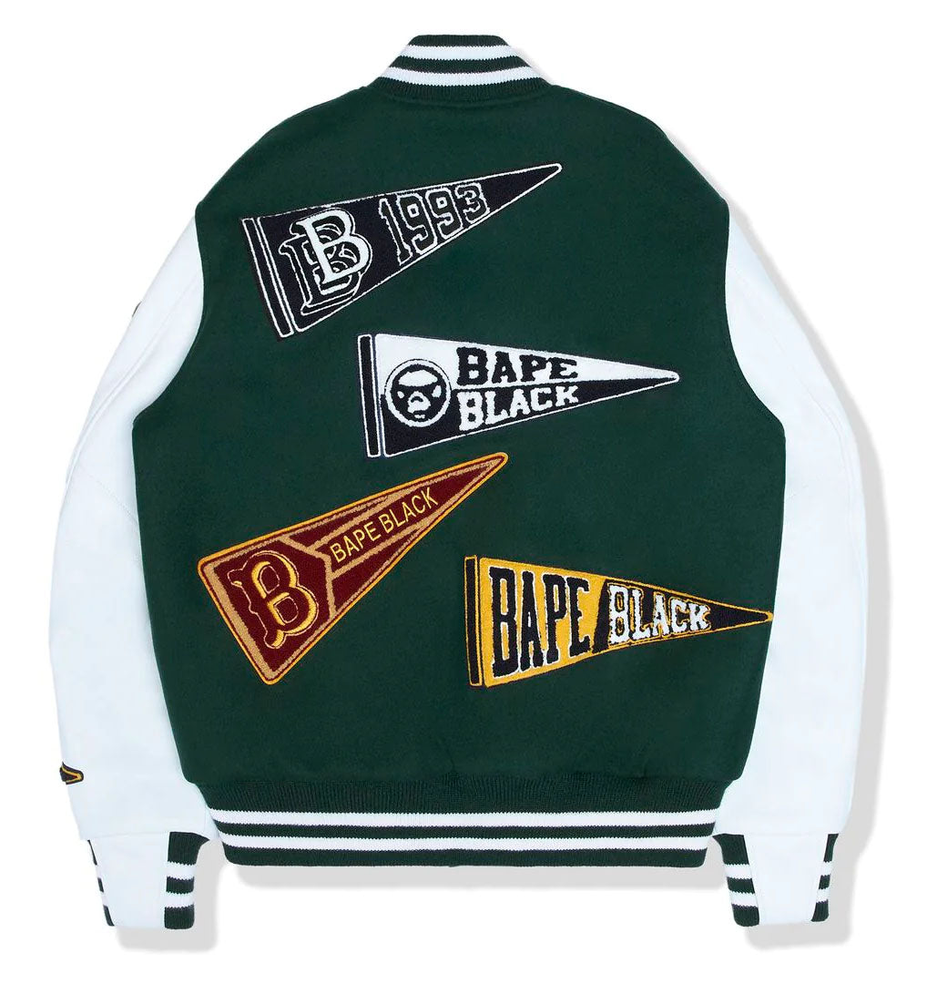 A BATHING APE - BAPE BLACK x GOLDEN BEAR SPORTSWEAR VARSITY JACKET