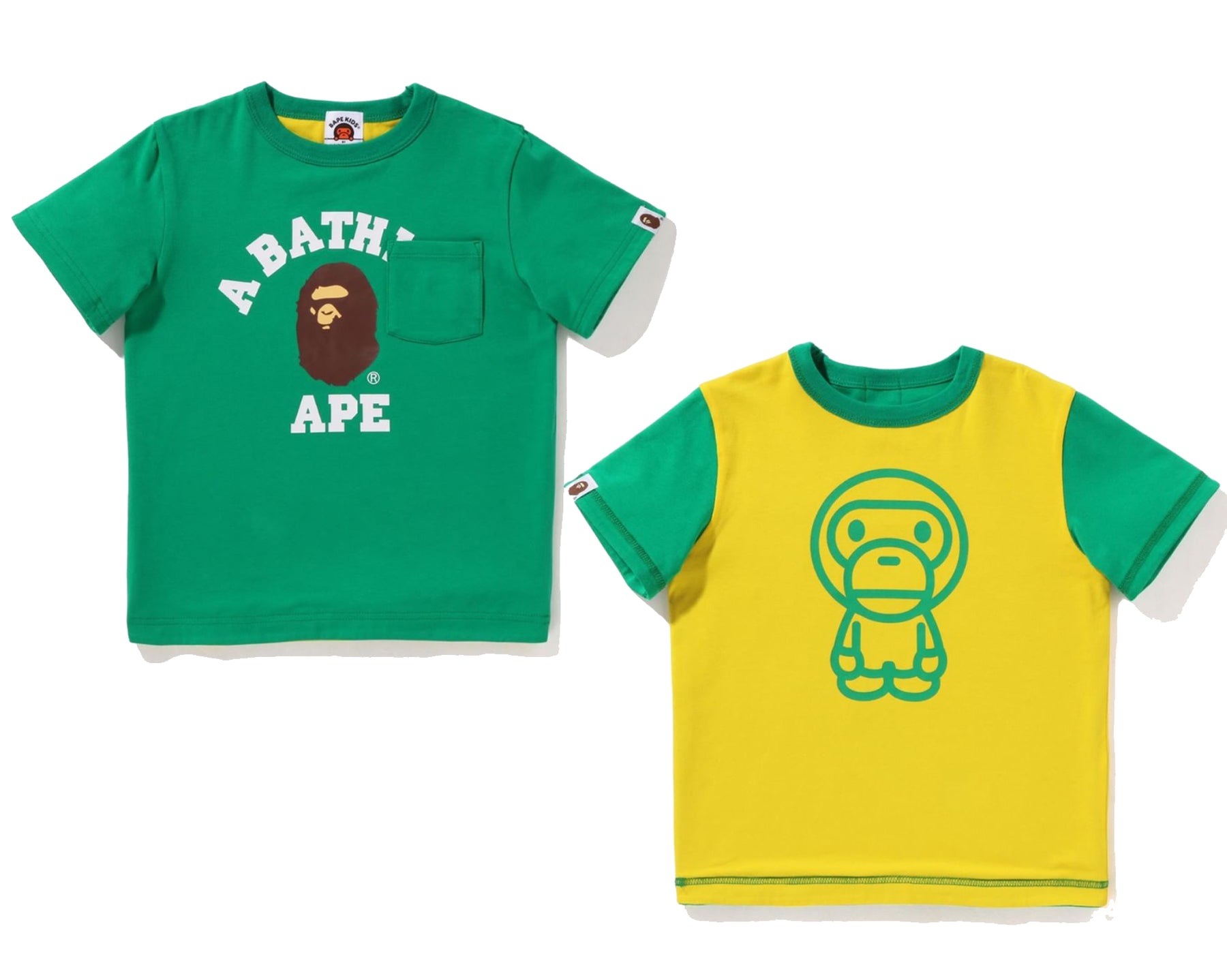 A BATHING APE BAPE KIDS BABY MILO COLLEGE REVERSIBLE TEE