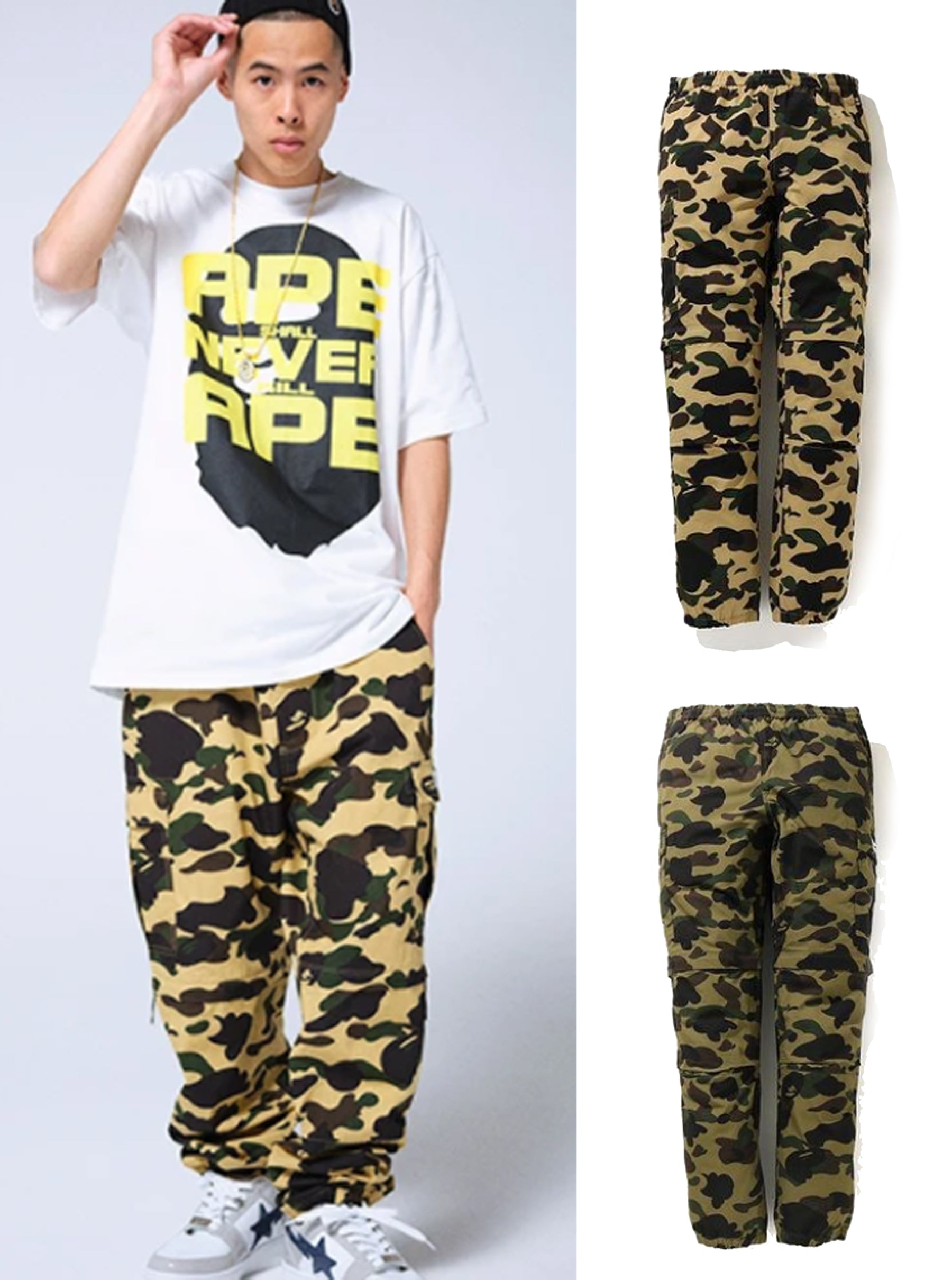 A BATHING APE 1ST CAMO 2 IN 1 CARGO PANTS