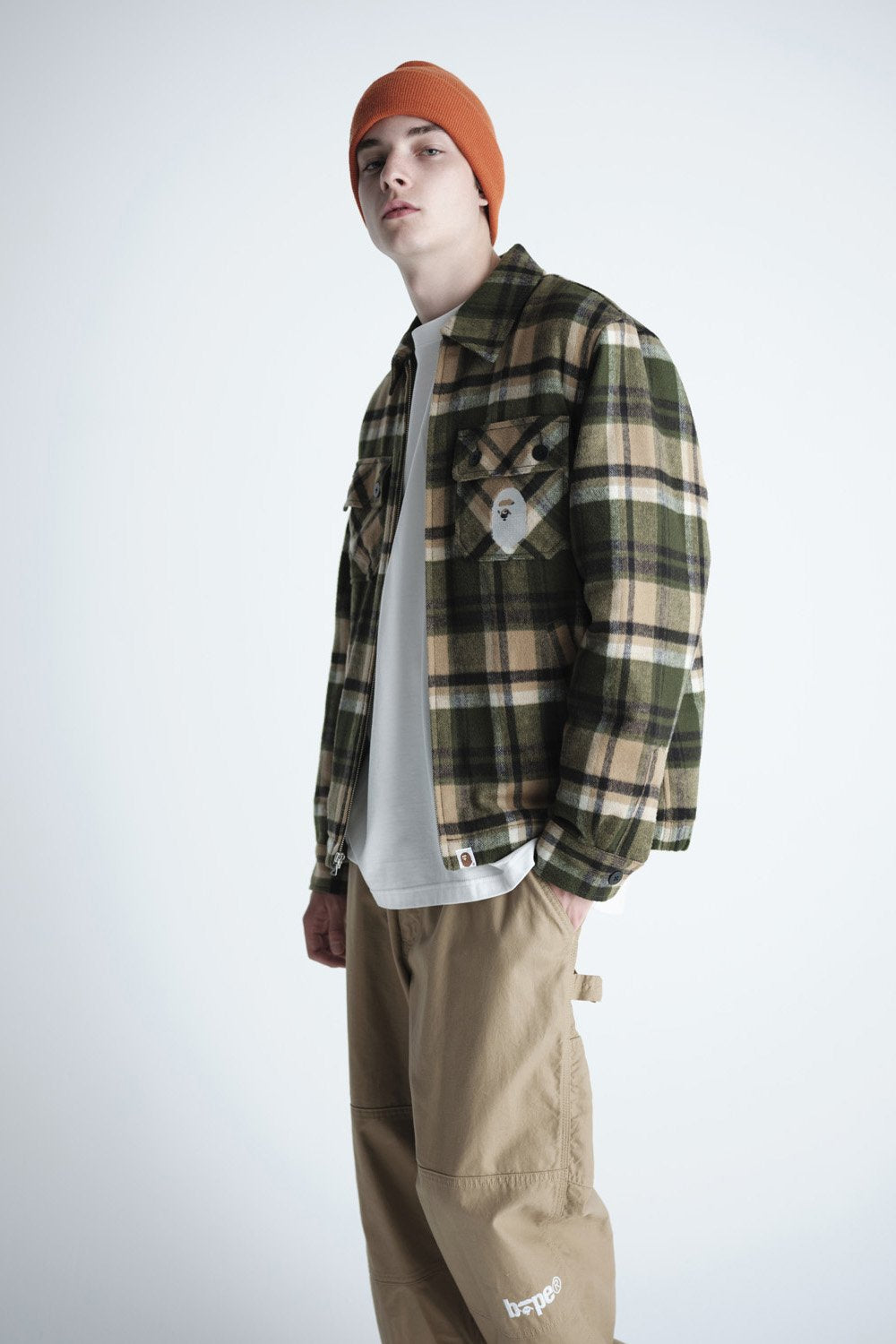 A BATHING APE BAPE CHECK ZIP CPO JACKET