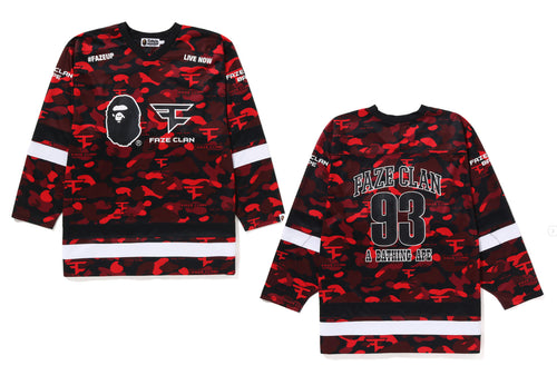 A BATHING APE BAPE x FAZE CLAN HOCKEY L/S TEE