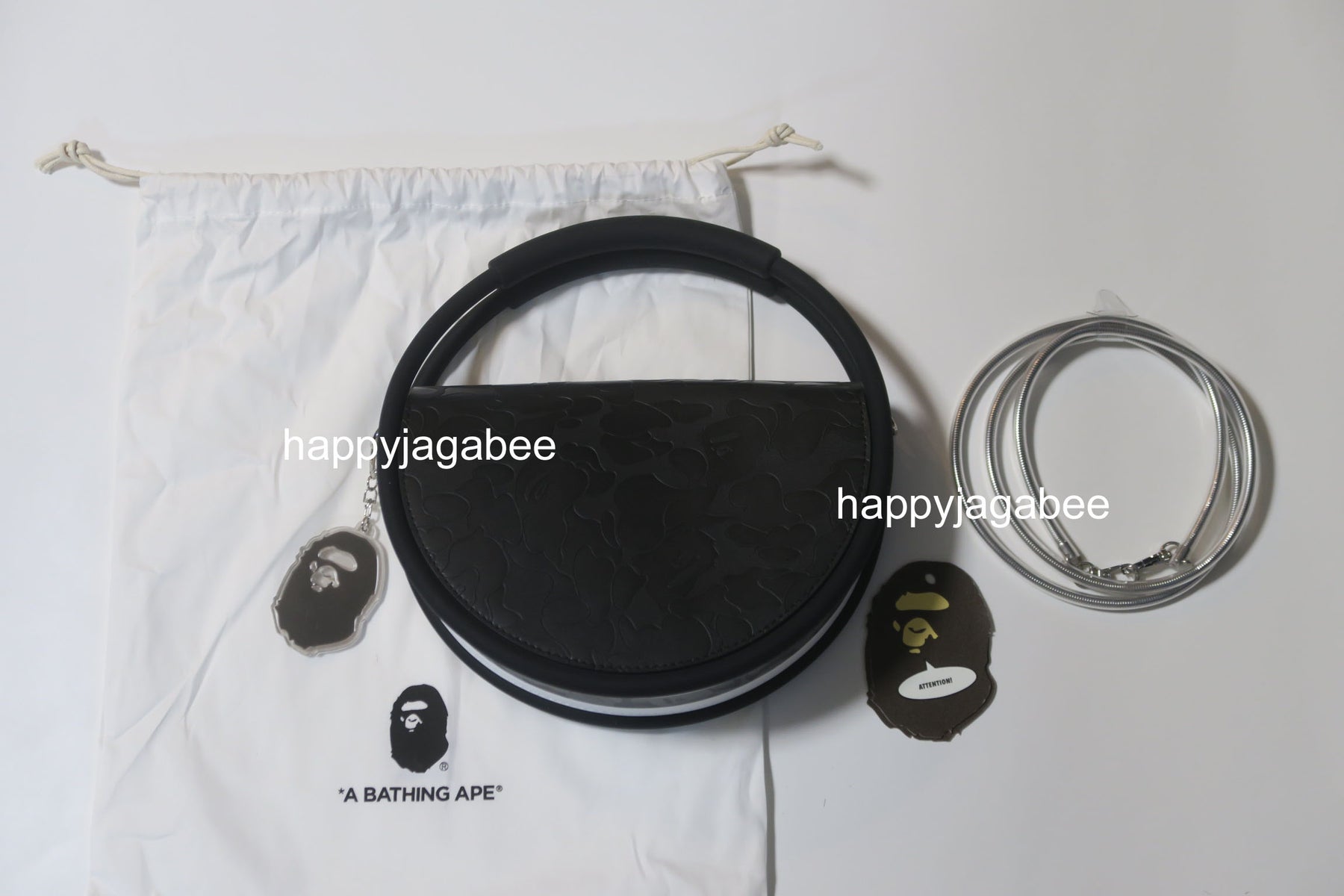 A BATHING APE X NANA-NANA HOOP BAG w/ APE HEAD KEYCHAIN [STORE LIMITED  COLOR]