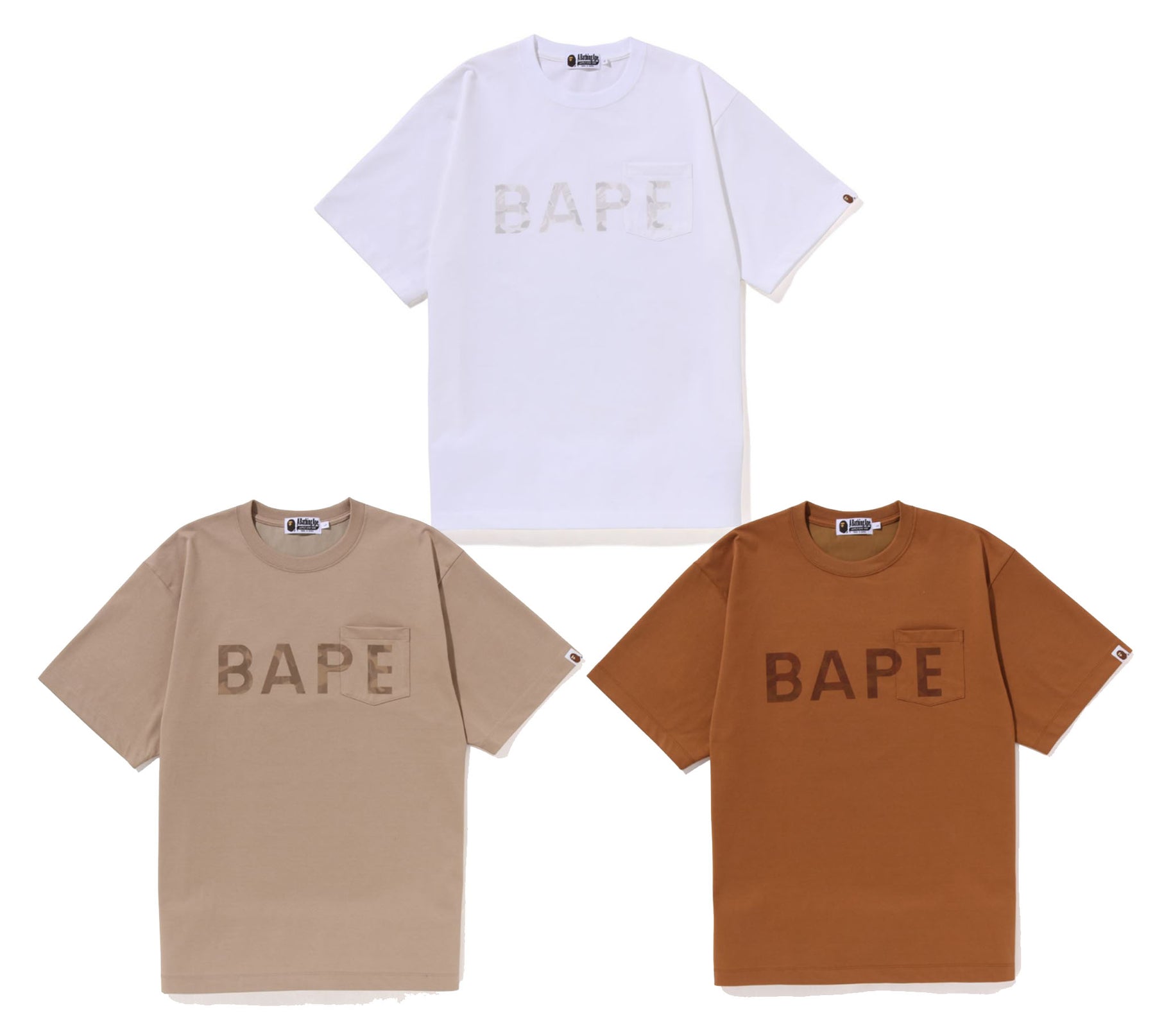 A BATHING APE SMOOTH RELAXED FIT POCKET TEE