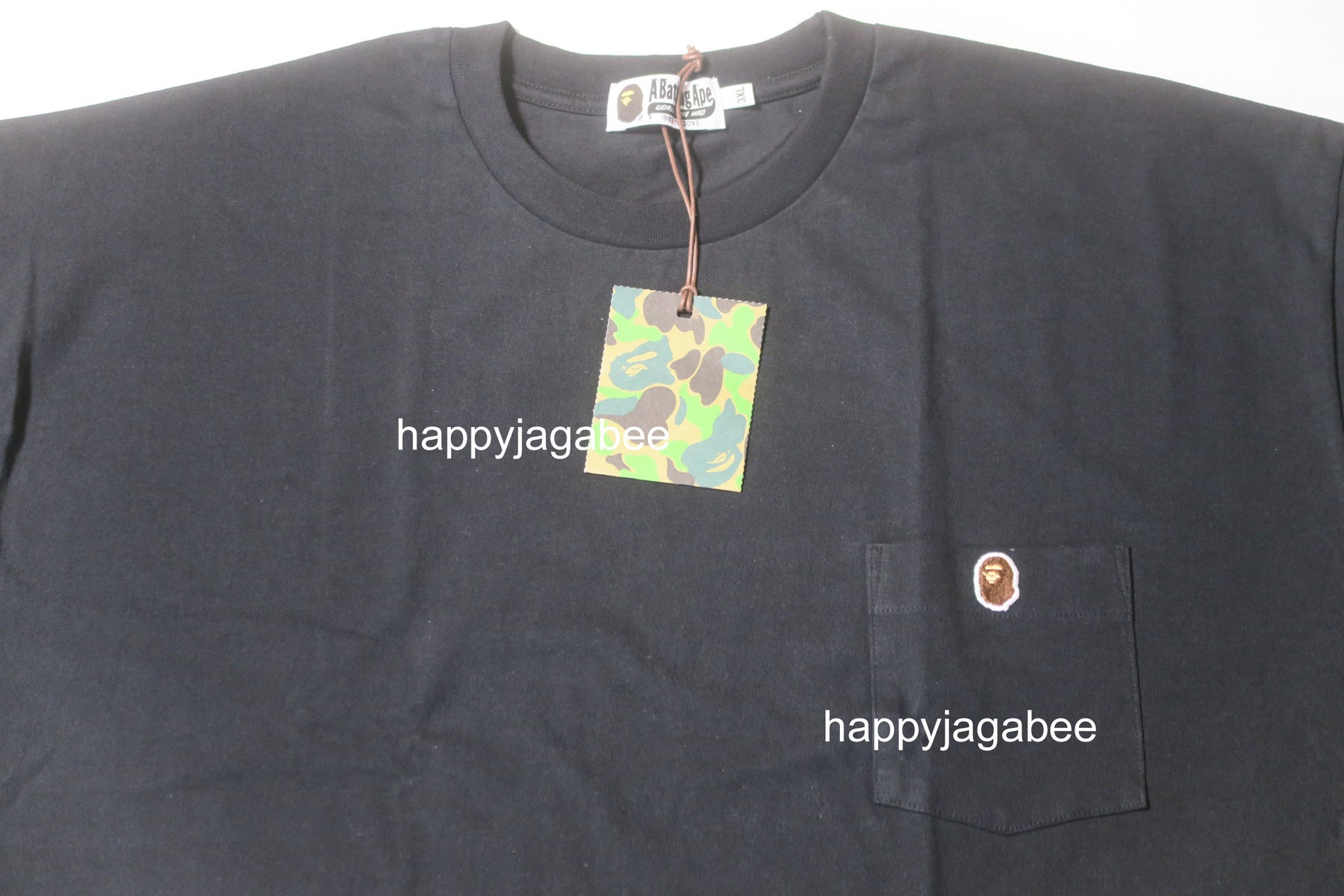 A BATHING APE APE HEAD ONE POINT RELAXED FIT POCKET TEE