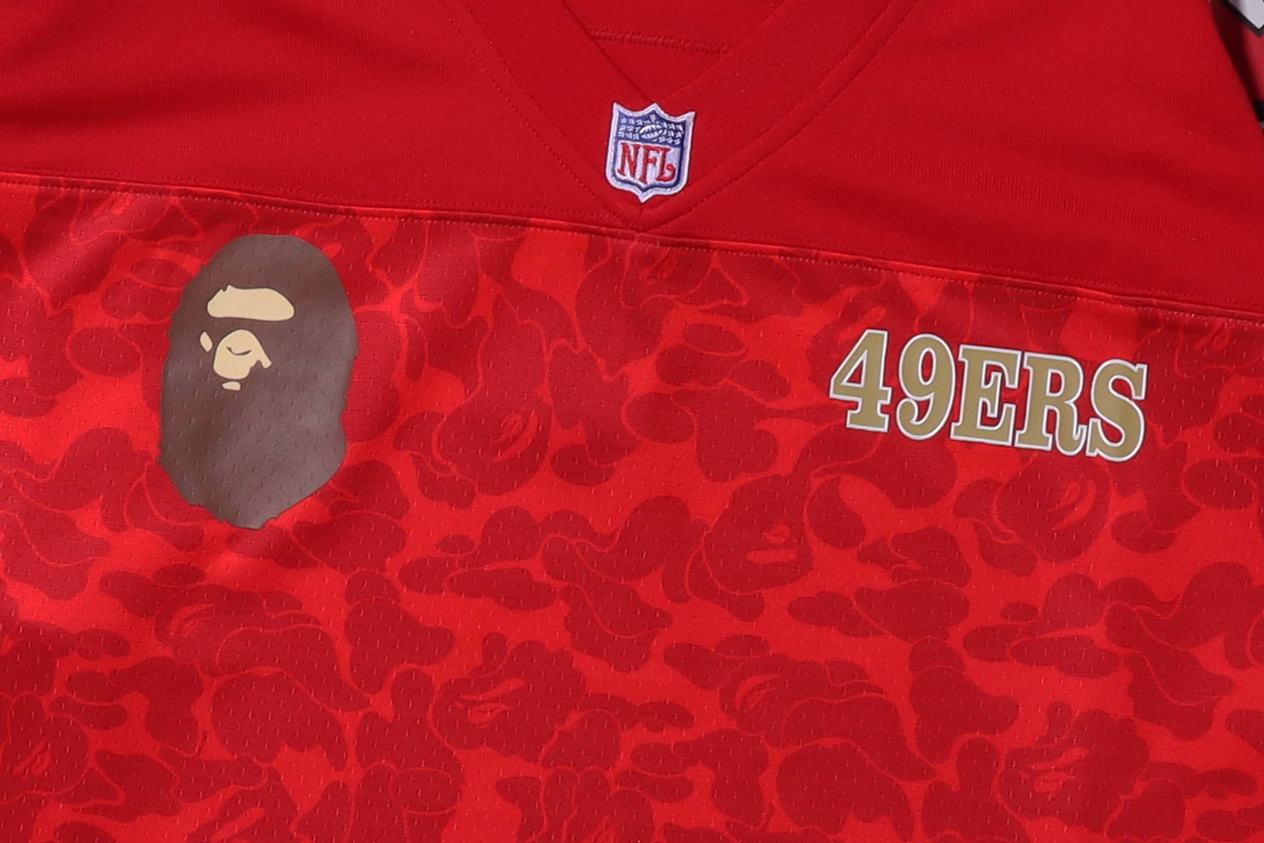 A BATHING APE BAPE X M&N NFL SAN FRANCISCO 49ERS LEGACY JERSEY