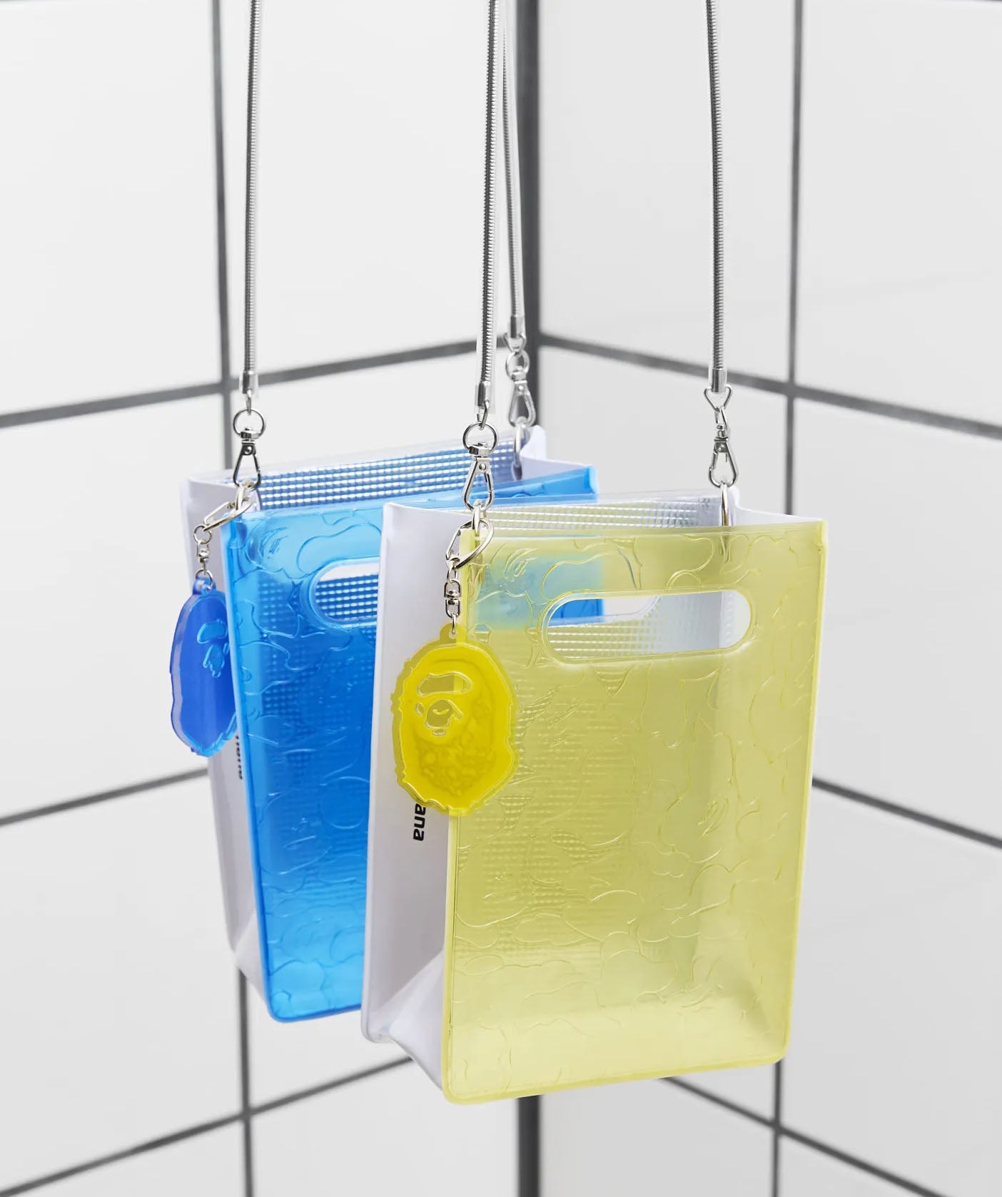 A BATHING APE X NANA-NANA A5 VERTICAL BAG w/ APE HEAD KEYCHAIN [STORE  LIMITED COLOR]