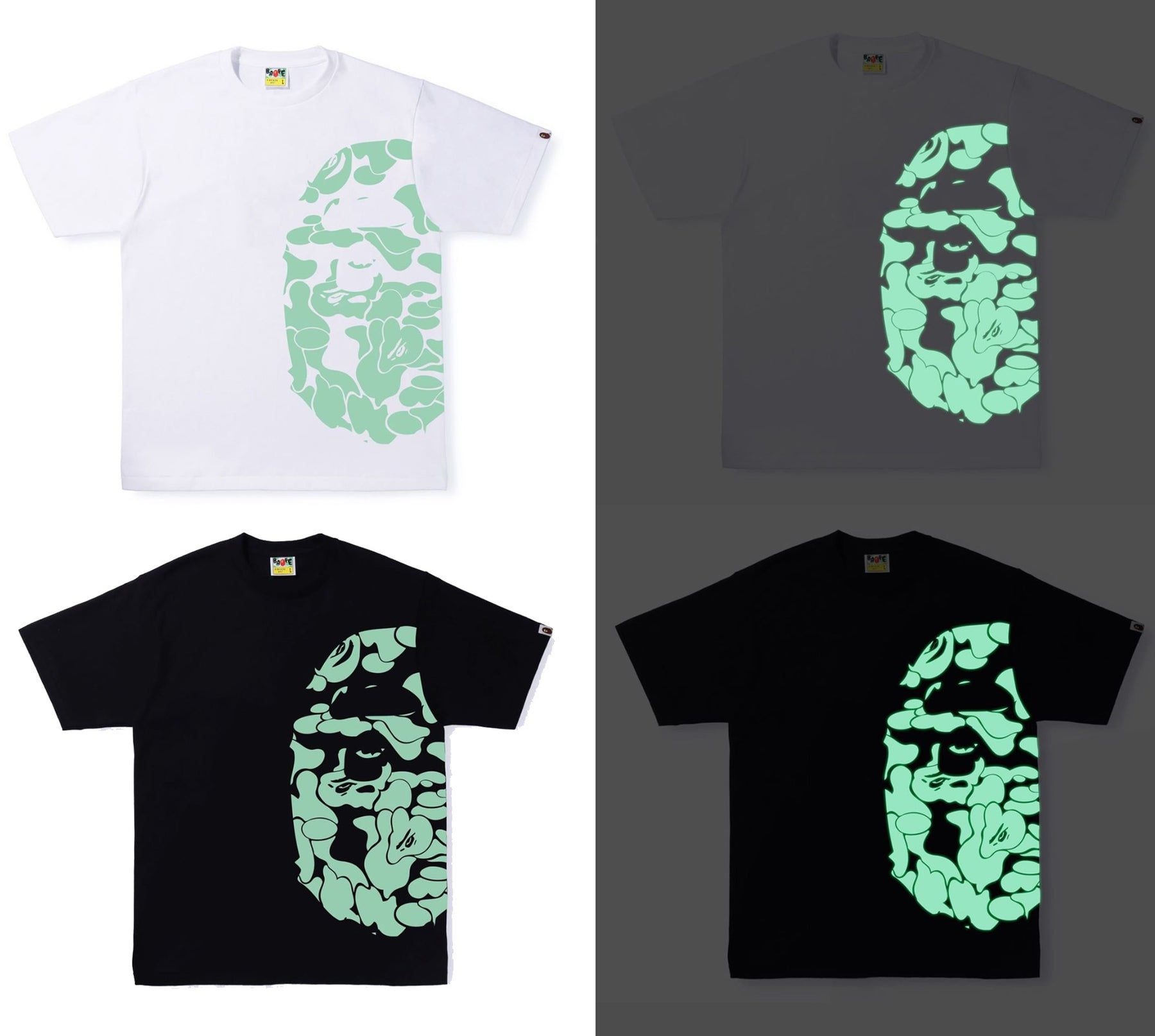 bape t shirt glow in the dark