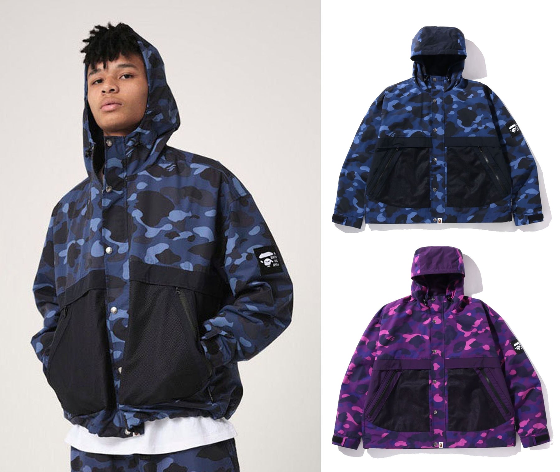 A BATHING APE COLOR CAMO RELAX HOODIE JACKET