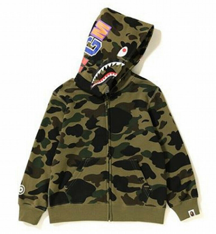 A BATHING APE BAPE KIDS 1ST CAMO SHARK ZIP HOODIE - happyjagabee store