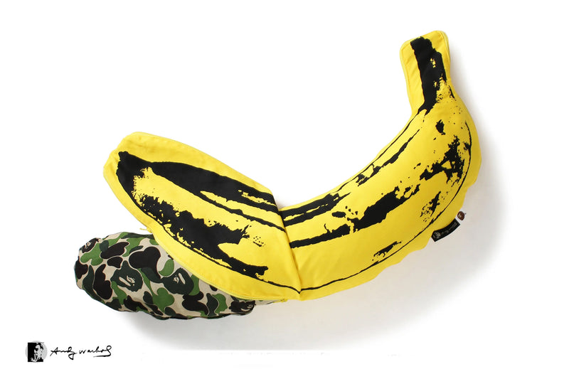 A BATHING APE BAPE x MEDICOM TOY x Andy Warhol  ABC CAMO BANANA CUSHION (S)